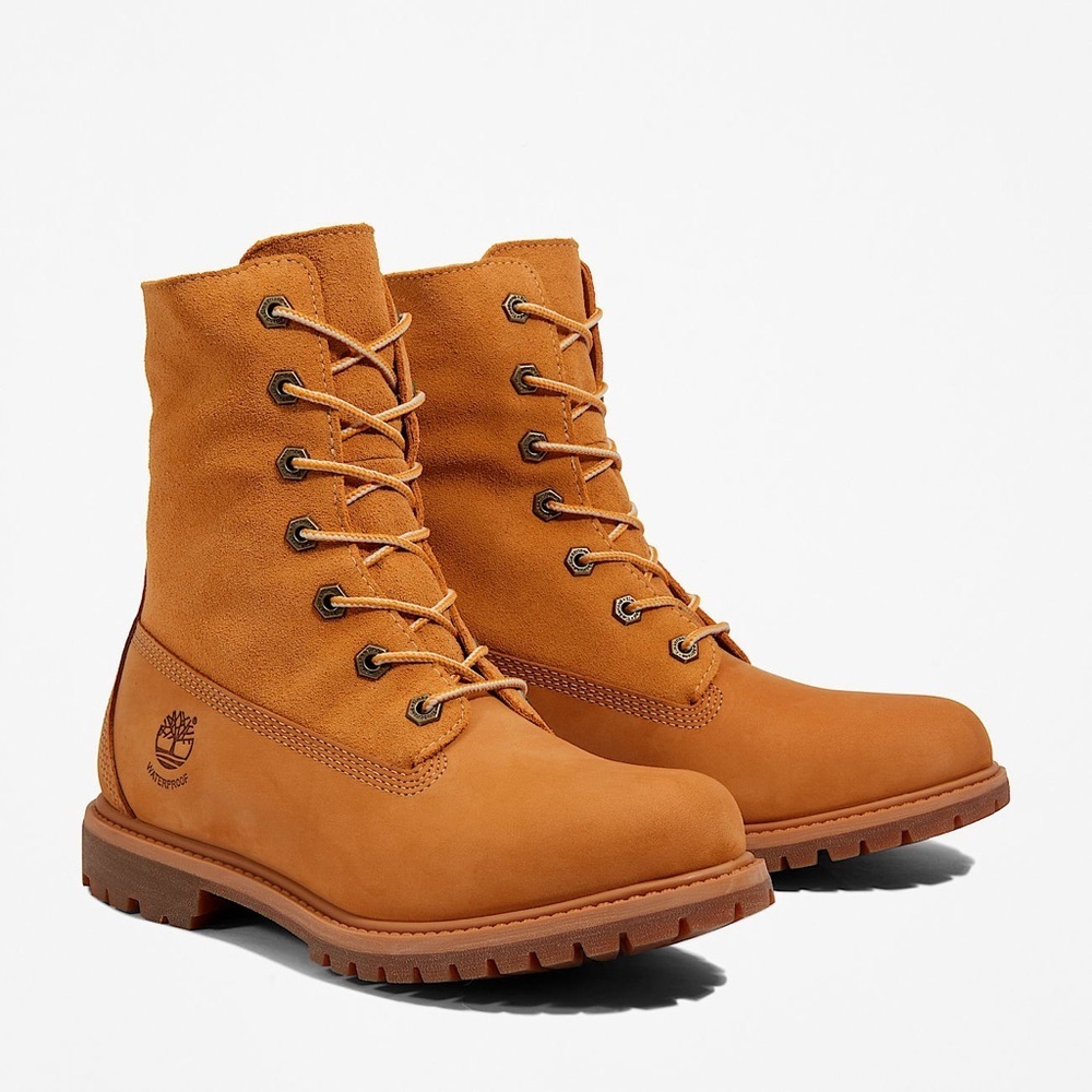 NEW! Timberland Authentics Teddy Fleece Waterproof Fold-Down Boot Wheat Size 6.5 - Picture 2 of 16